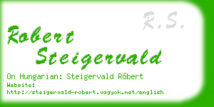 robert steigervald business card