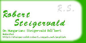 robert steigervald business card